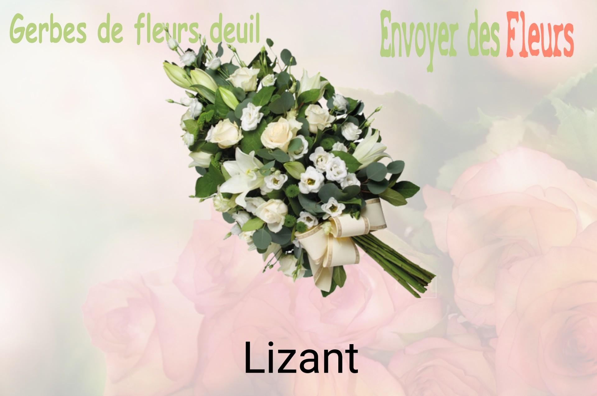 Gerbe de fleurs de deuil livrée à Lizant